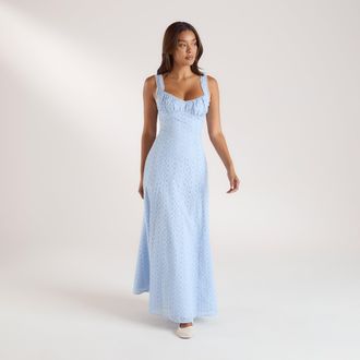 Lounge Corset Back Maxi Dress - Blue - 8