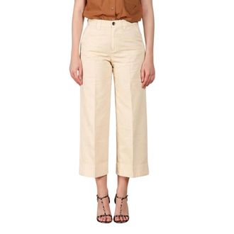 Mason's New York Studio Cropped Chino Broeken - Dames - Vrijetijds broeken - Beige - 2XS - Katoen - Broeken