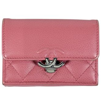 Chanel Pink Grained Calfskin Wallet (Tri-Fold) (Pre-Owned)