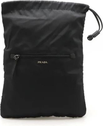 Prada Pre-owned Accessories, female, Black, Size: ONE SIZE Pre-owned Leather prada-bags