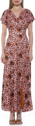 Alexia Admor Brielle Maxi Dress in Brown Multi at Nordstrom Rack, Size X-Small