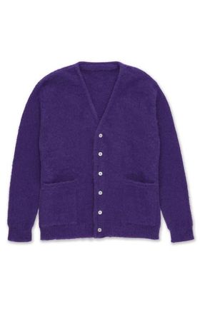 Fortela Teddy Patch Pocket Cardigan in Violet at Nordstrom, Size X-Large