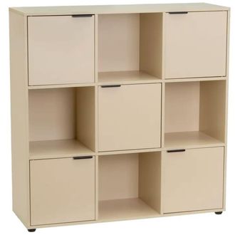 Unimasa Estanteria mei con 5 puertas beige 89x29x90 cm
