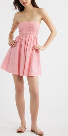 BP. Cutout Strapless Minidress in Pink Dianthus at Nordstrom, Size Xx-Small