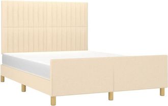 vidaXL Cama Sin Colch&oacute;n Tela Color Crema 140x190 Cm Vidaxl