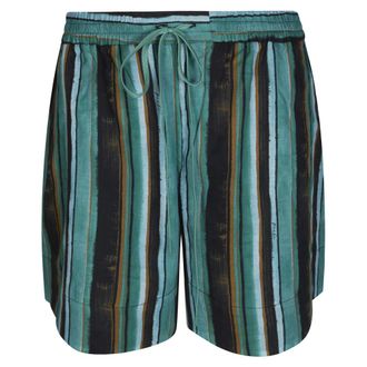 Pinko Casual Shorts, female, Multicolor, Size: XS Arrone Shorts Mussola Stampa Riga Pennellata