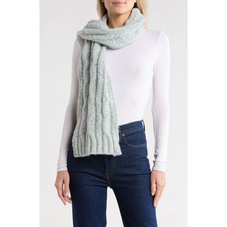 Melrose and Market Marled Cable Knit Scarf in Lavender- Sage at Nordstrom Rack