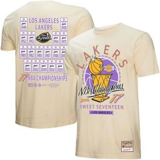 Mitchell & Ness Mens Mitchell & Ness Cream Los Angeles Lakers Hardwood Classics Champions Vintage T-Shirt at Nordstrom, Size Xx-Large