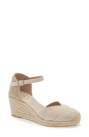 Toni Pons Clara Ankle Strap Espadrille Wedge in Sand at Nordstrom, Size 9-9.5Us