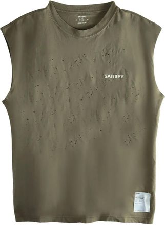 SATISFY MothTech distressed sleeveless vest - Verde