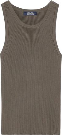 Max Mara Sleeveless Tops, female, Gray, Size: M Amburgo Top