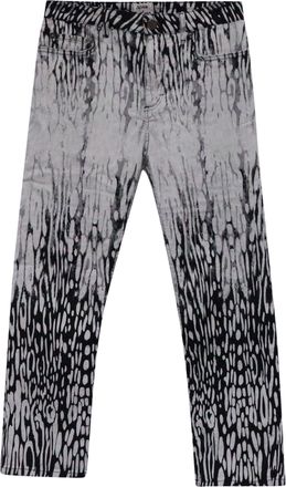 Acne Studios Printed Straight-Leg Jeans in Black and White Cotton