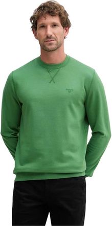 Barbour Logo-geborduurd Sweatshirt met Ronde Hals - Heren - Sweatshirts - Groen - M - Katoen - Hoodies & sweatvesten