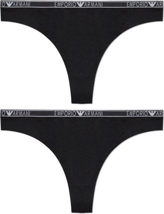 Emporio Armani Twee-pack strings - Dames - Onderbroek - Zwart - L - Katoen - Ondergoed