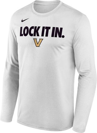 Nike Vanderbilt 2026 On-Court Bench Nike Mens Dri-FIT College Long-Sleeve T-Shirt in White | M22284P870VDUN-WHT