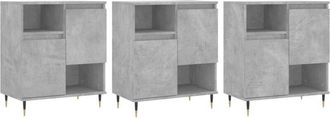 vidaXL Sideboards 3 pcs Concrete Grey Engineered Wood Vidaxl