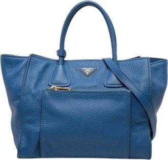 Prada Pre-owned Handbags, female, Blue, Size: ONE SIZE Pre-owned Vintage Satchel