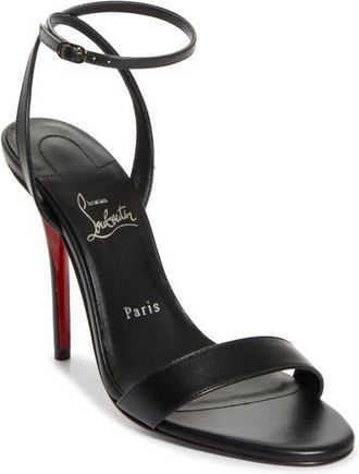 Christian Louboutin Miss Z Ankle Strap Sandal in Black/Black at Nordstrom, Size 10.5Us