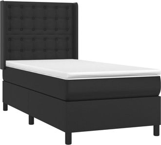 vidaXL Vidaxl - Cama Box Spring Con Colch&oacute;n Cuero Sint&eacute;tico Negro 80x200 Cm