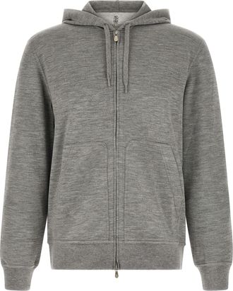 Brunello Cucinelli Gray Cashmere Mens Sweatshirt