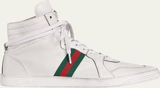 Gucci Mens Coda Leather High-Top Sneakers