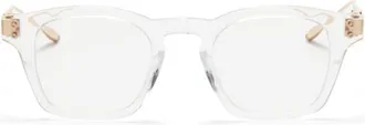 Akoni Akx-418 Transparent Square Frame Eyeglasses with Gold-tone Temples