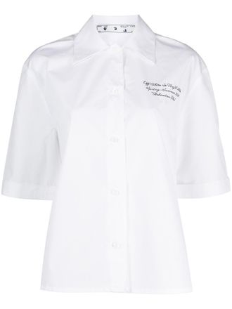 Off-white logo-embroidered baseball shirt - women - Cotton/Polyester - 38