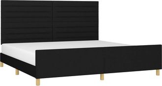 vidaXL Cama Sin Colch&oacute;n Tela Negro 200x200 Cm Vidaxl