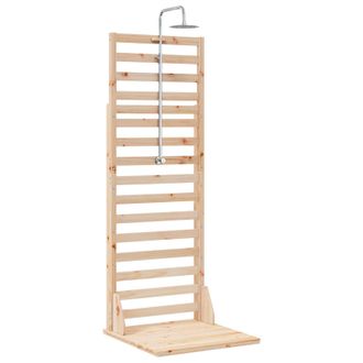 vidaXL Ducha Exterior 225 Cm Madera Maciza De Pino Y Acero Inoxidable Vidaxl