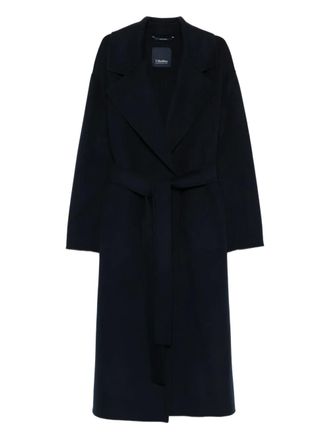 Max Mara Hobby belted coat - women - Virgin Wool - 48 - Blue