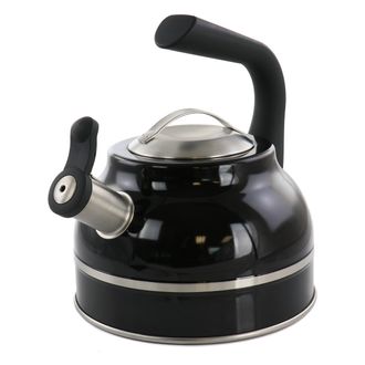 Kenmore 2.3 Quart Stainless Steel Whistling Tea Kettle in Black