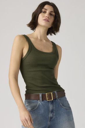 Levi's Essential Ribbed Tank Top - Donna - XS - Verde / Deep Depths