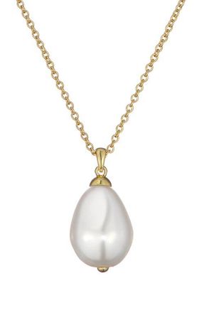 Ted Baker Parmlia Faux Pearl Pendant Necklace in Gold Tone/Pearl at Nordstrom