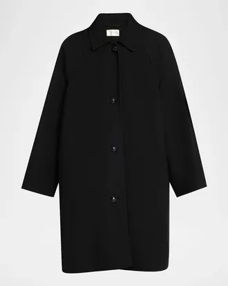 The Row Ina Wool-Cashmere Single-Breasted Car Coat