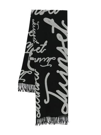 Twin-Set fringed scarf - women - Polyester - One Size - Black
