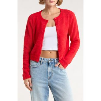 Abound Eyelash Knit Cardigan in Red Salsa at Nordstrom Rack, Size X-Large
