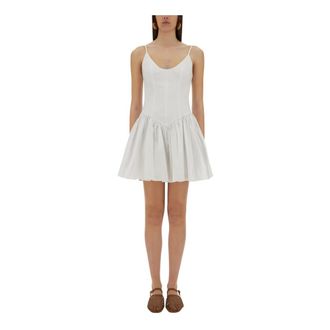 Staud Short Dresses, female, White, Size: M Dena Mini Dress