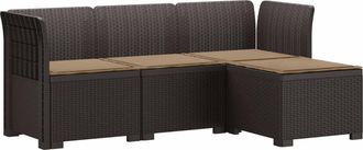vidaXL Sof&aacute; De Jard&iacute;n Para 4 Personas Con Cojines Y Dise&ntilde;o De Rattan Vidaxl