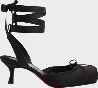 Christian Louboutin 55mm Cassia Lace-Up Satin Ballet Pumps