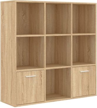 vidaXL Book Cabinet Sonoma Oak 98x30x98 cm Engineered Wood Vidaxl
