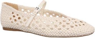 Nordstrom Maren Woven Mary Jane Flat in Beige Pearled at Nordstrom, Size 5.5
