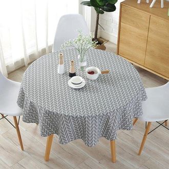 OEM Tovaglia Nordica Grigia, Tovaglia Cerata, Tovaglia Da Esterno, Tovaglia Rotonda A Righe, Coperta Da Picnic Decorativa Per La Casa