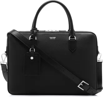 Tom Ford SOFT GRAIN LEATHER ELLIOT BRIEFCASE Size: OS, colour: BLACK