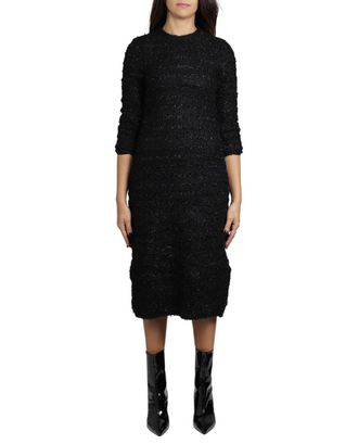 Balenciaga Crewneck Tweed Dress