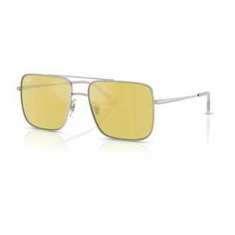Ray-Ban Sunglasses, unisex, Gray, 56 MM, Silver Frame Yellow Mirrored Sunglasses
