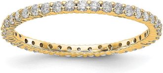 Diamond2Deal 14k Polished Shared Prong 1/2 Ct Diamond Eternity Band Ring