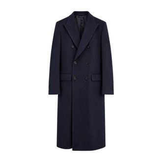 Dolce & Gabbana Dubbelrijige wollen jas - Heren - Mantels - Blauw - Maat: L Wol