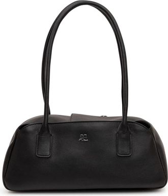 Courr&egrave;ges Strip Leren Tas - Dames - Schoudertassen - Zwart - ONE Size - Leer - Tassen