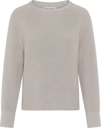 Marc O'Polo Strickpullover MARC OPOLO, Damen, Gr. XL, linen beige, Strick, Obermaterial: 100% Baumwolle, Rundhals, B&uuml;ndchen, Pullover Strickpullover