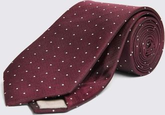 Moss Burgundy Silk Pindot Tie